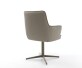 Chaise-pivotante Heira-Flex avec accoudoirs cuir de vache couleur boue pied de chaise 4 branches aspect titane pivotement sur 360° ressorts ensachés 4